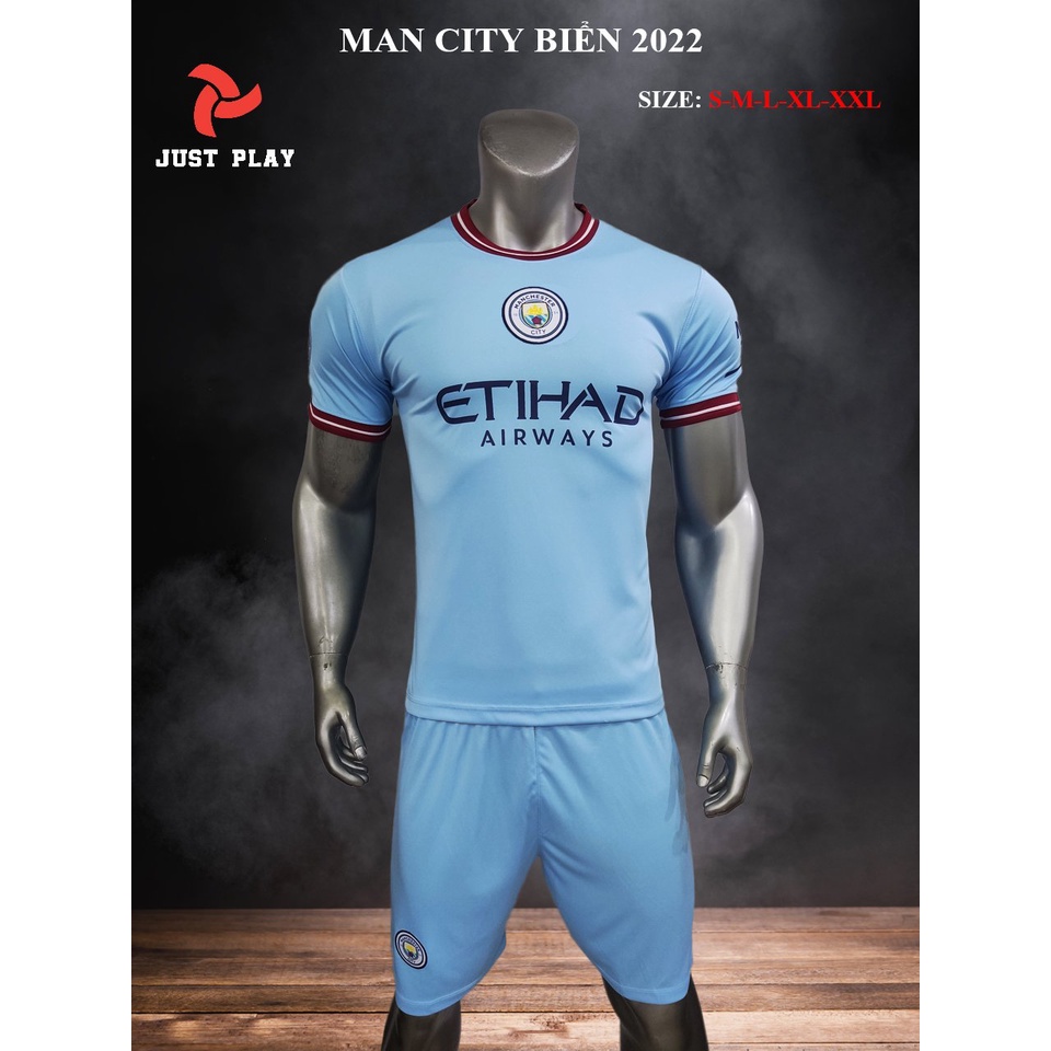 Bộ quần áo đá banh Man Xanh, Bộ quần áo bóng đá in tên và số theo yêu cầu