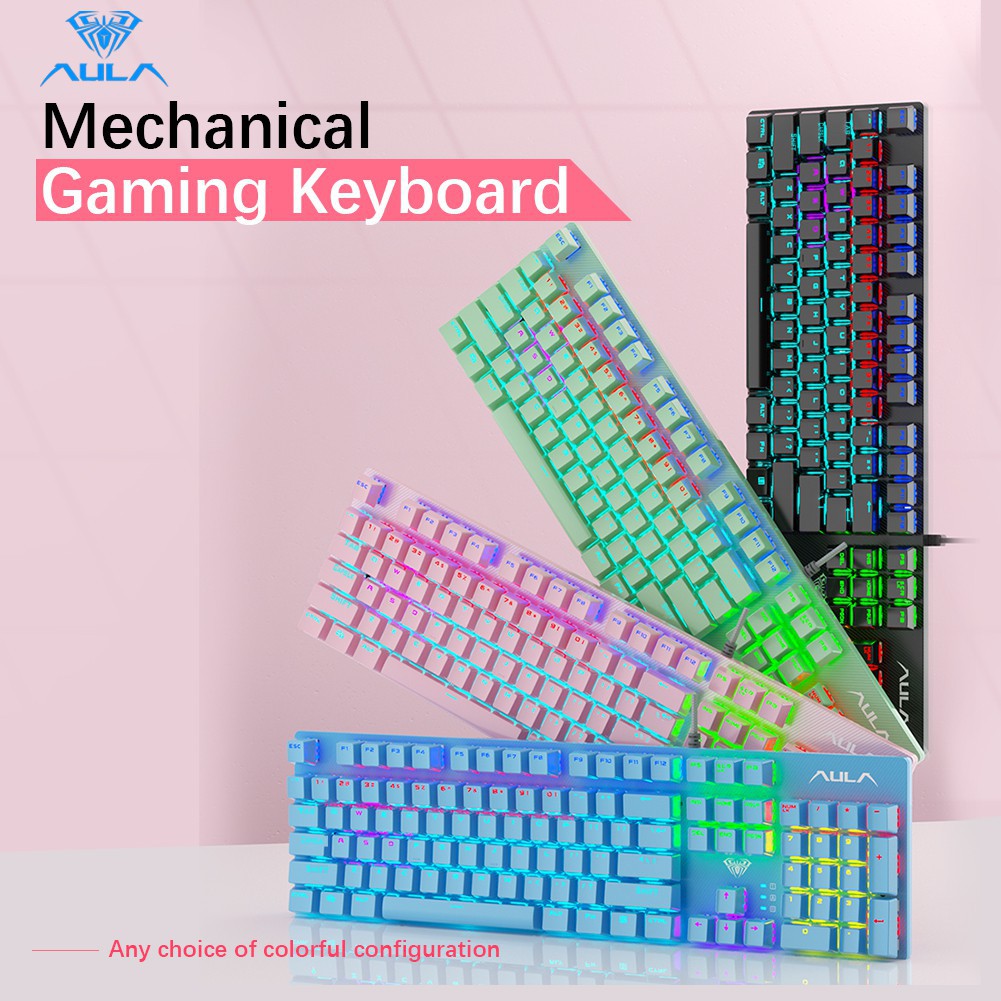 AULA S2022 Gaming Keyboard Bàn Phím Cơ Gaming Mechanical Keyboard 104keys with RGB LED Lights6/4