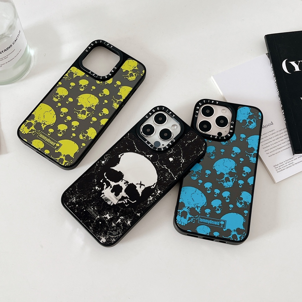 Ốp Điện Thoại Chống Sốc Tráng Gương Hình Đầu Lâu Cá Tính Cho Iphone
