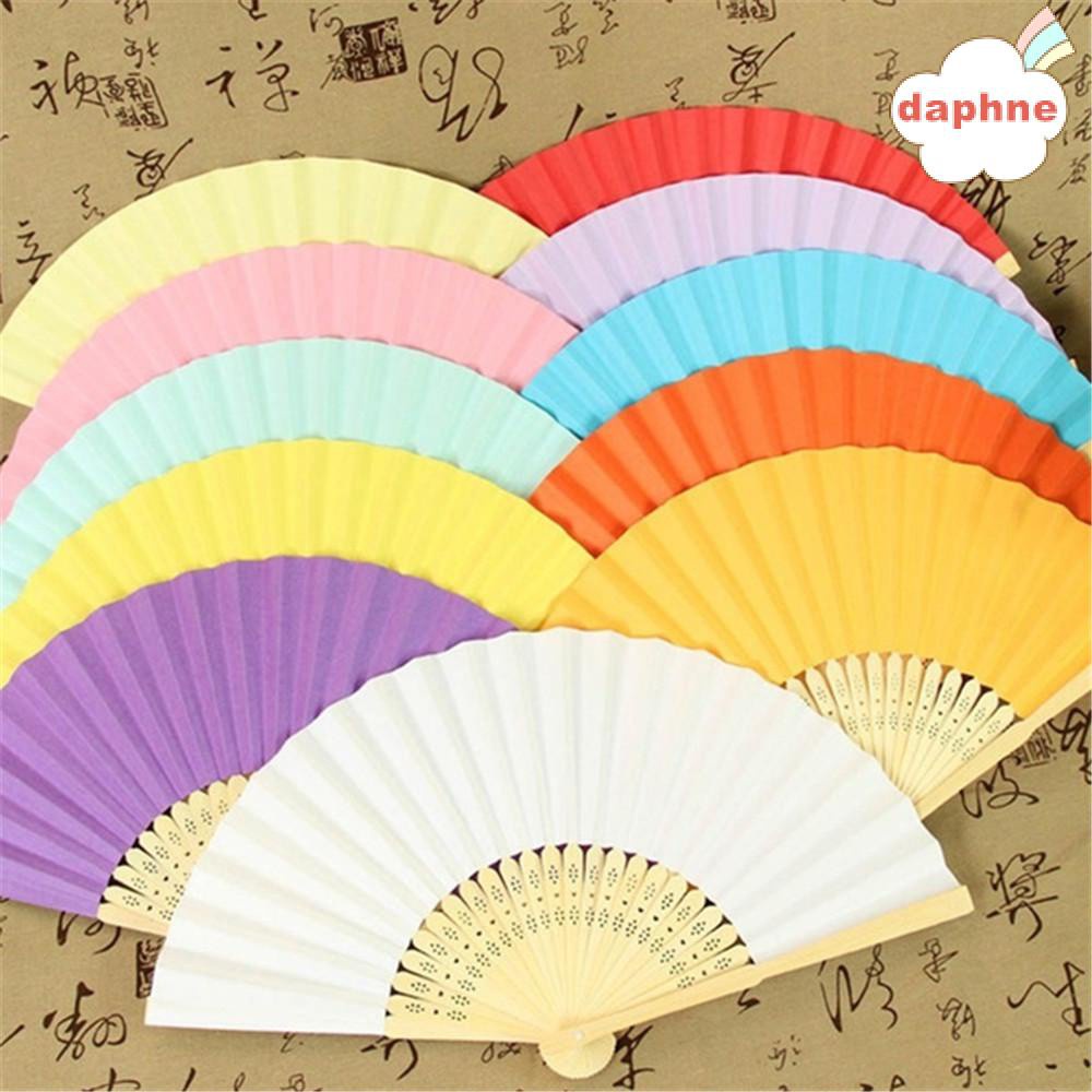 Daphne Quạt Xếp Cầm Tay Bằng Giấy Nhiều Màu Phong Cách Trung Hoa Độc Đáo Diy
