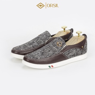 Giày lười vải jean nam ORSIL màu xám trẻ trung - MD2