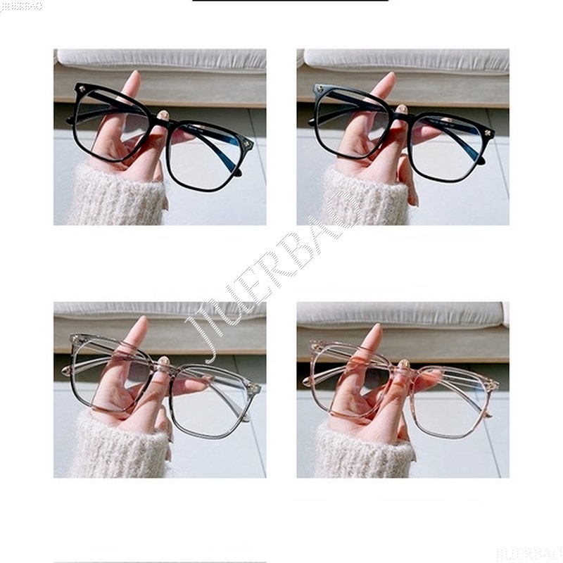 Mắt Kính Gọng Vuông Trong Suốt Chống Ánh Sáng Xanh Phong Cách Hàn Quốc Cho Nữ