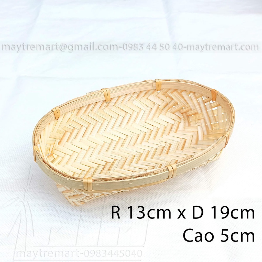 Khay tre l Đĩa tre oval (trắng) trang trí đồ ăn, trang trí sản phẩm.