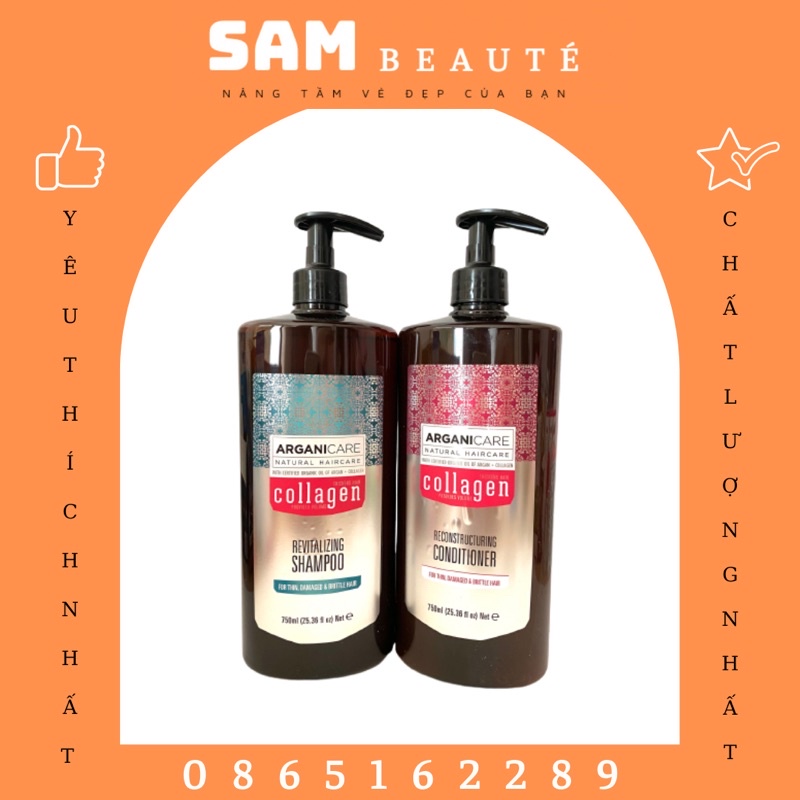 CẶP GỘI XẢ ARGANICARE COLLAGEN 750ML