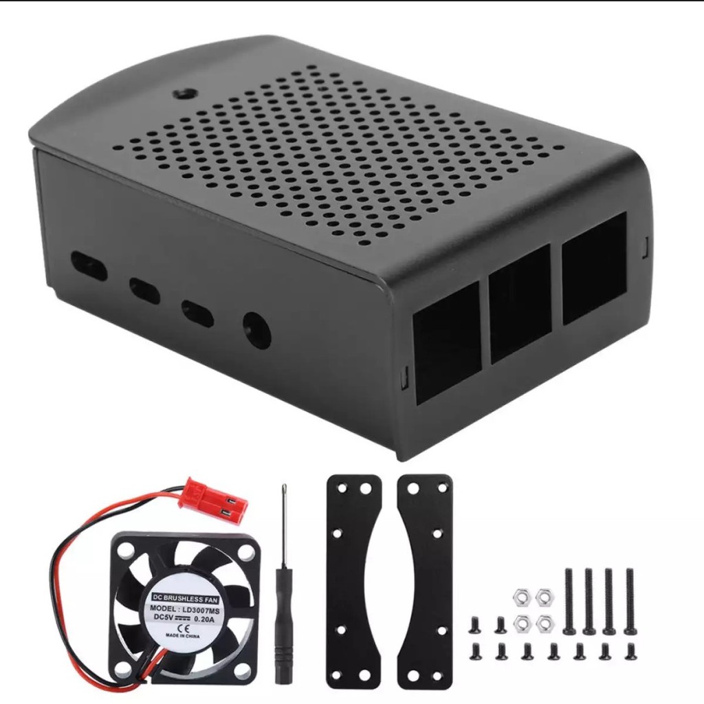 Vỏ nhôm Raspberry pi 4 kèm quạt, Raspbery case, tản nhiệt pi