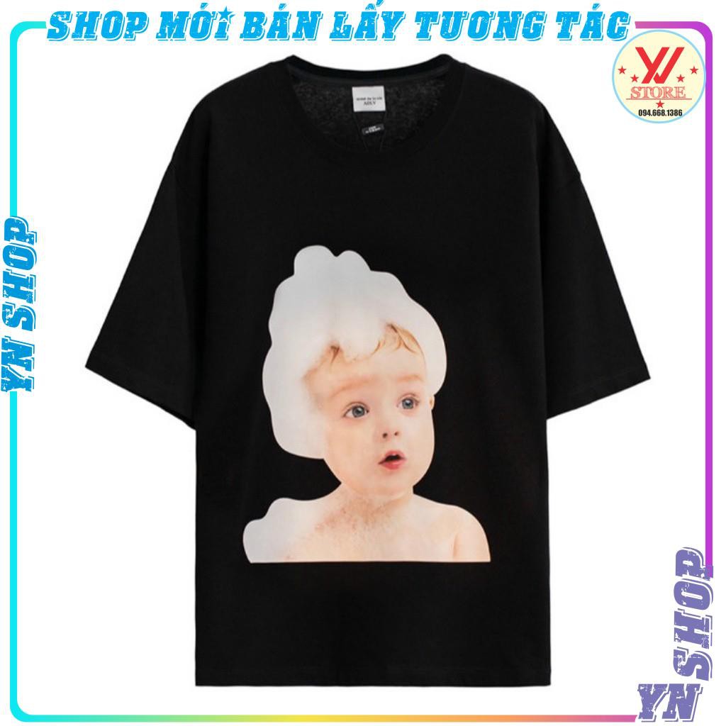 Áo thun tay lỡ ADLV Baby Gội Đầu cute , áo phông T-shirt cotton nam nữ form rộng unisex