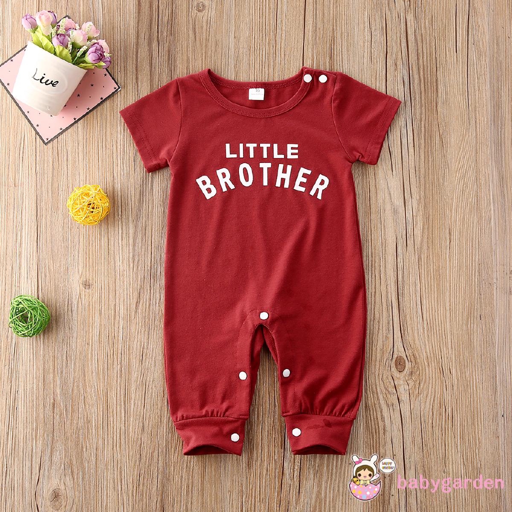 Jumpsuit Tay Ngắn Hoạ Tiết Chữ In Cho Bé Trai 0-24 Tháng Tuổi