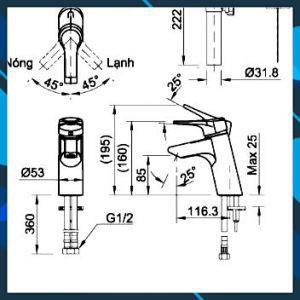 Vòi Lavabo Inax Nóng Lạnh LFV-6012S, bảo hành chính hãng 02 năm