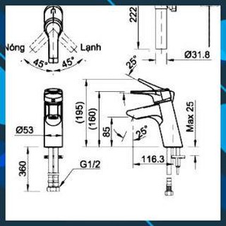 Vòi chậu Lavabo Inax LFV-6012S