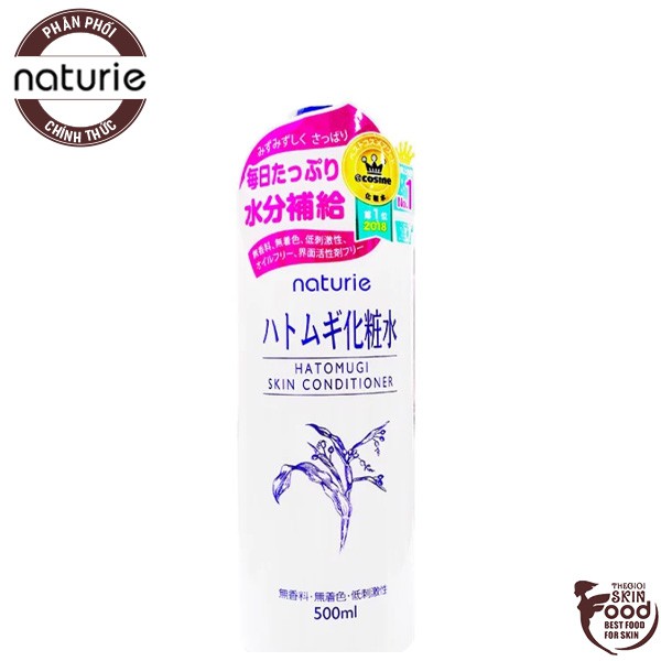 [Mã SKAMA8 giảm 8% đơn 300K] Nước Hoa Hồng Cấp Ẩm Dưỡng Trắng Chiết Xuất Ý Dĩ Naturie Hatomugi Skin Conditioner 500ml