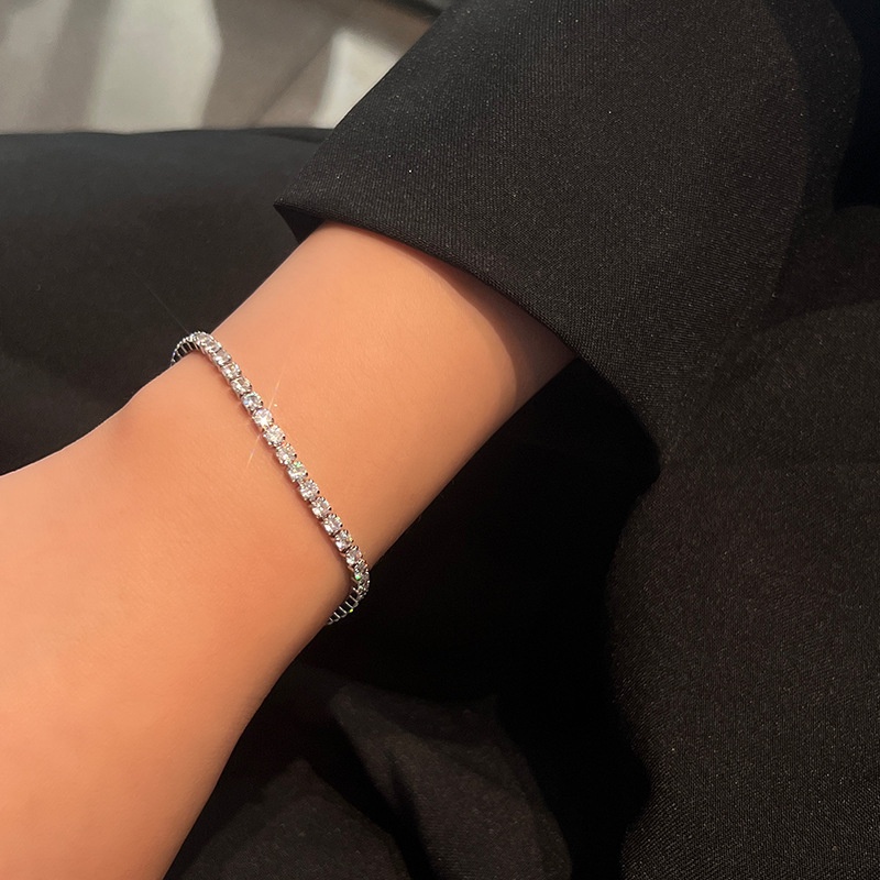 Vòng đeo tay Ahellogirl đính đá zircon thời trang Hàn Quốc cho nữ