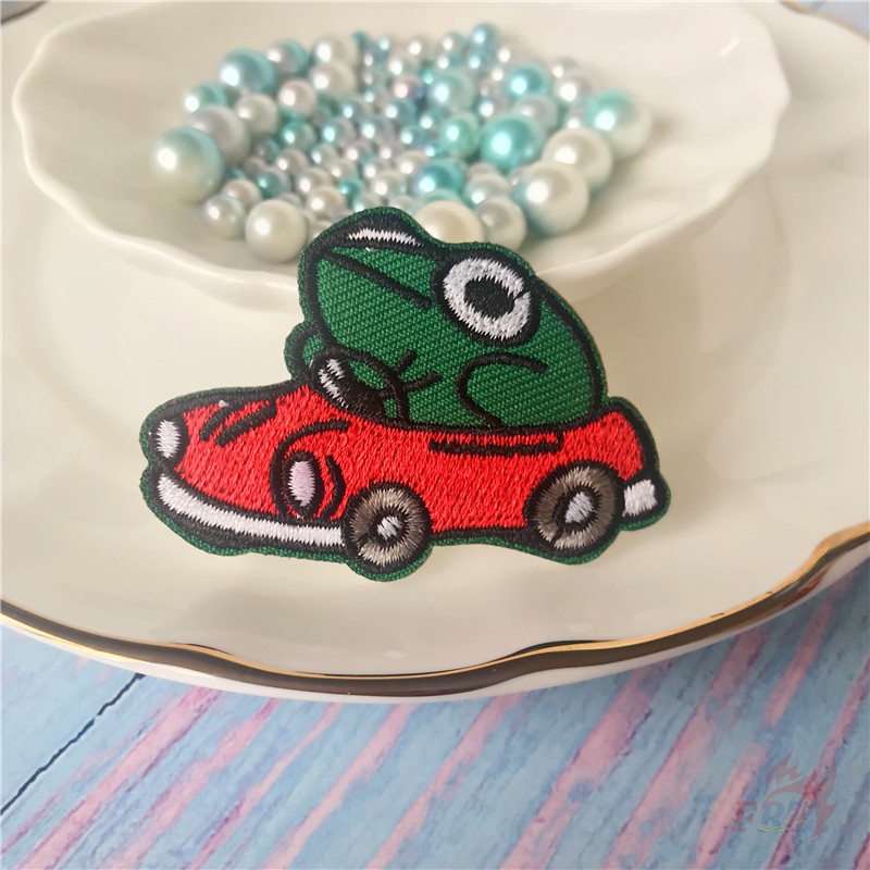 Sticker ủi thêu hình chú ếch ngộ nghĩnh vui nhộn để trang trí