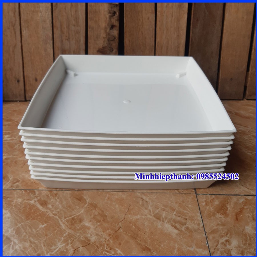 combo 10 đĩa lót chậu nhựa vuông trồng cây v32 đường kính 31cm (đế lót chậu nhựa)