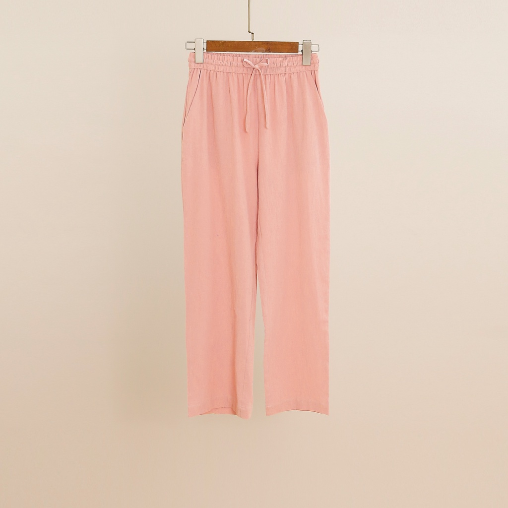 Quần pijama ống suông nữ mặc nhà MOMOJAMA chất đũi linen cao cấp M2898 | BigBuy360 - bigbuy360.vn