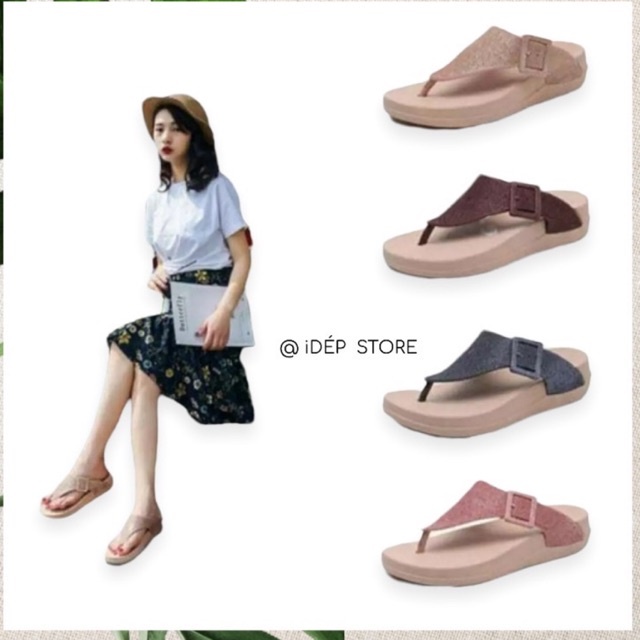 Dép kẹp xỏ ngón nữ tam giác đế PU cao 3cm chất EVA siêu nhẹ cho nữ trung niên mẹ, bà Maipy - DL164
