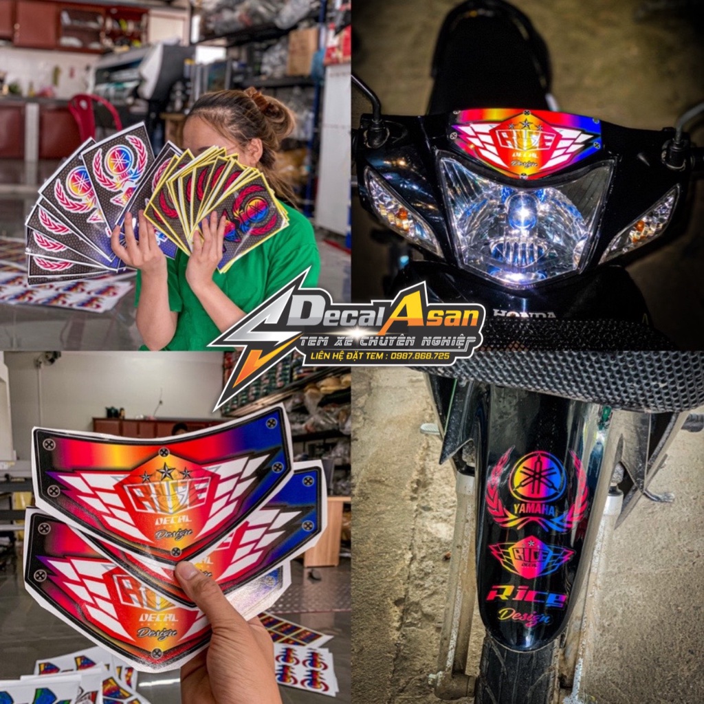 Tem Dán Ốp Đầu,Dè Rice Decal | Chống Nước | Chống Xước | Nhiều Màu