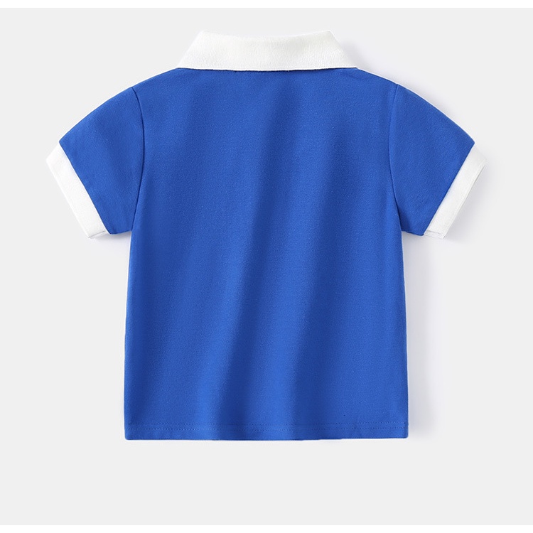 Áo polo Soffny tay ngắn in hoạt hình vải cotton thời trang mùa hè dành cho bé trai