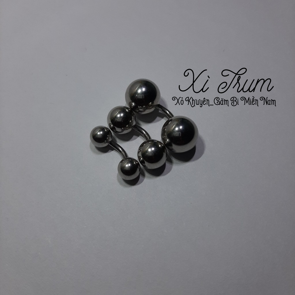 Khuyên Chùy 2 Bi KIM LOẠI size 8mm/ khuyên 2 đầu bi CHO NAM