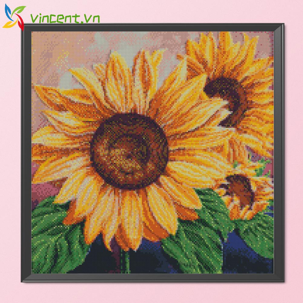 Toàn Bộ Tranh Thêu Chữ Thập DIY 11CT Hình Hoa Hướng Dương