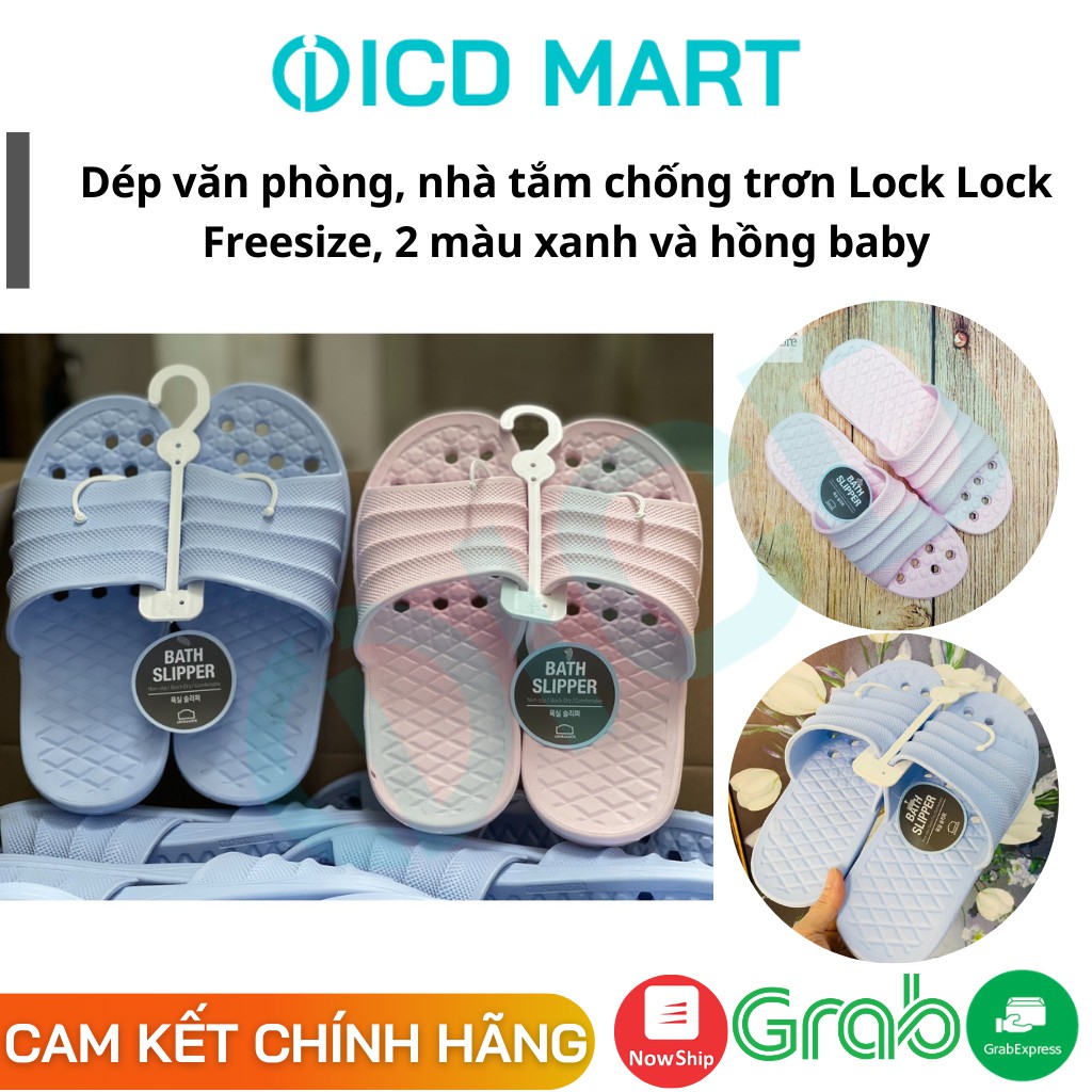 [LOCK&amp;LOCK] Dép đi trong nhà tắm EVA Half and Half Lock&amp;Lock ETM530 mềm nhẹ chống trơn trượt, NK Hàn quốc