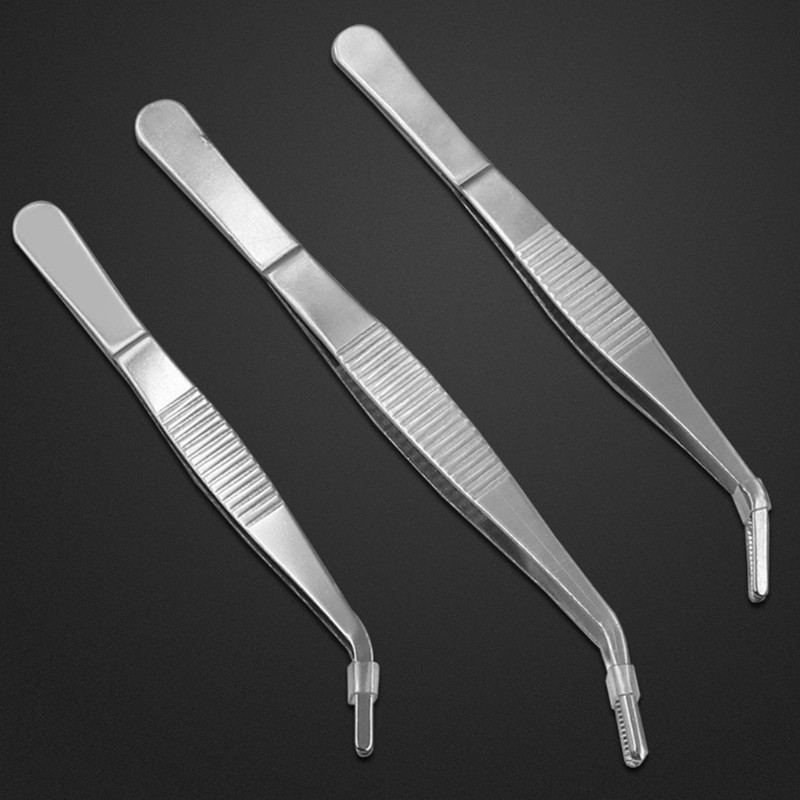 [Hàng mới về] Nhíp đầu cong bằng thép không gỉ spmh 12.5 / 14 / 16 / 18 cm đa năng