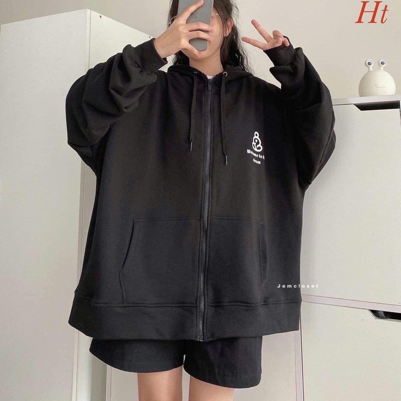 Áo khoác nỉ cotton khoá trái tim H2A868