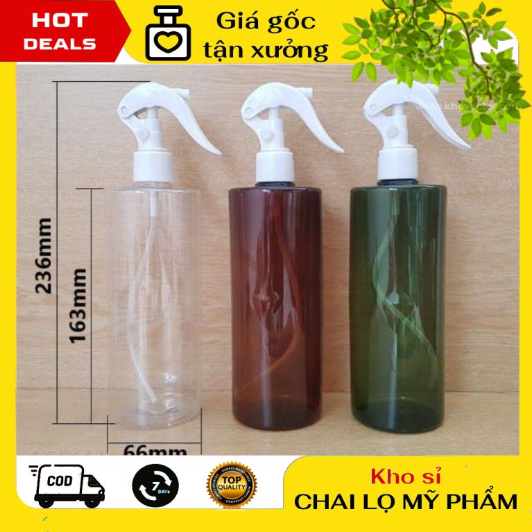 Chai Xịt Phun Sương ❤ GIÁ TẬN GỐC ❤ Chai nhựa pet xịt Vòi chuột 500ml cao vai ngang chiết dung dịch , phụ kiện du lịch