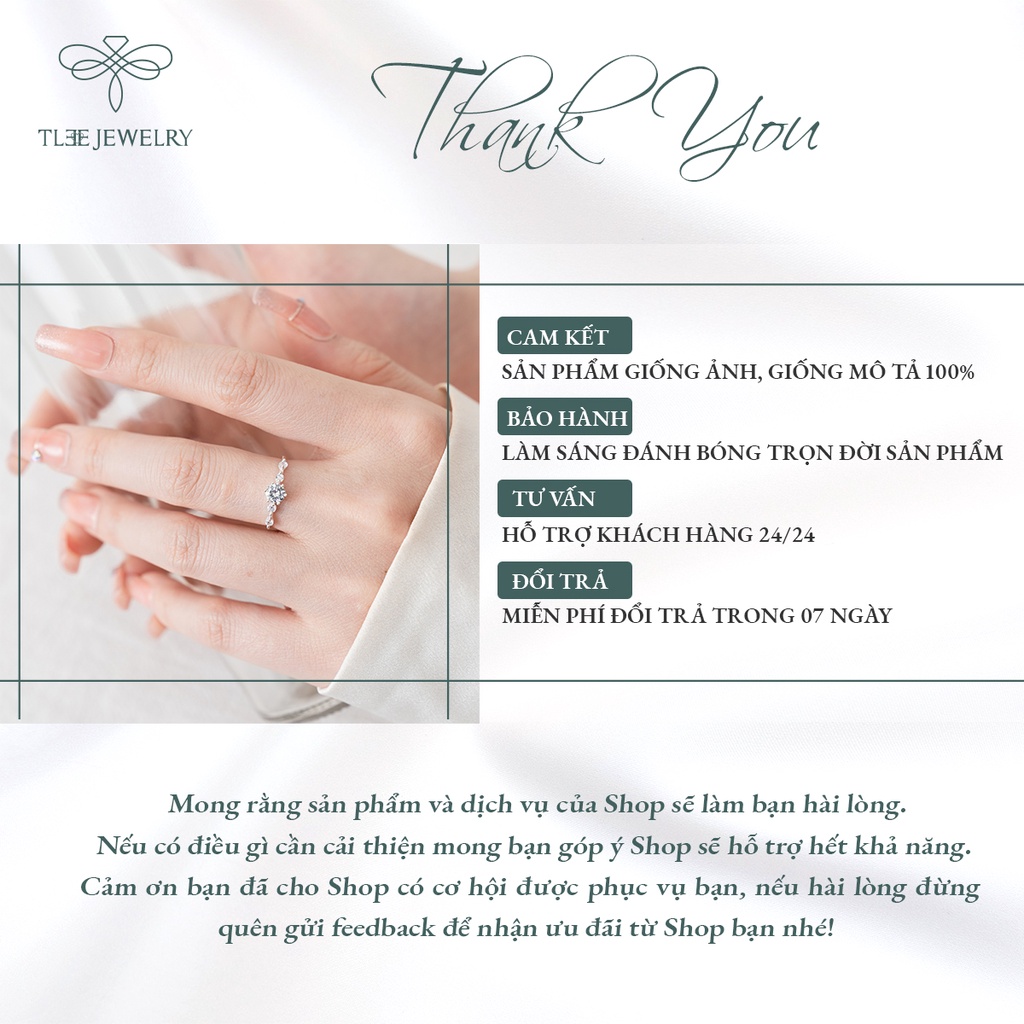 Nhẫn bạc nữ TLEE livia nạm đá lấp lánh NCJ A0118