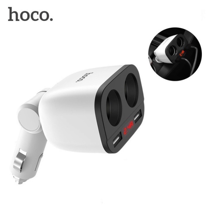 Bộ chia tẩu sạc ô tô nhãn hiệu Hoco Z28, dòng ra 2.4A, công suất 80W - Hàng chính hãng {CHÍNH HÃNG 100%}