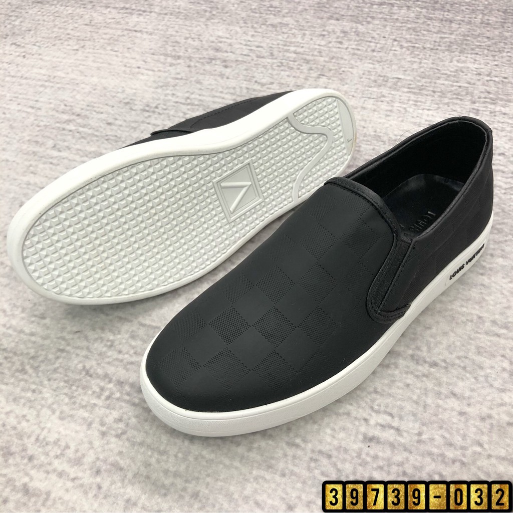 Giày Lười Nam Slipon LV2 Kẻ Ô Dập Chìm_Hot 2020