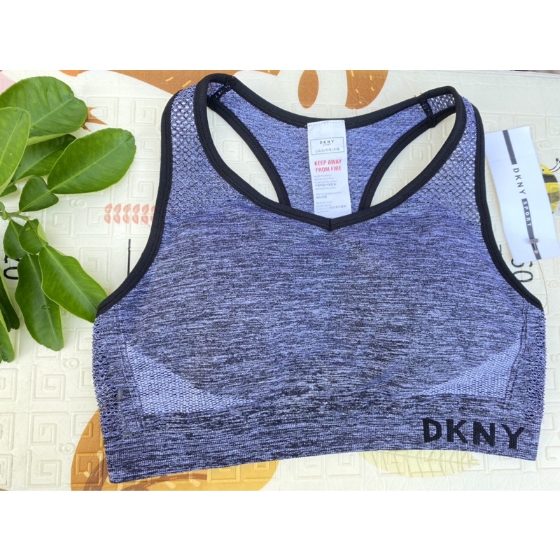 Áo tập Sport Bra DKNY black grey chính hãng