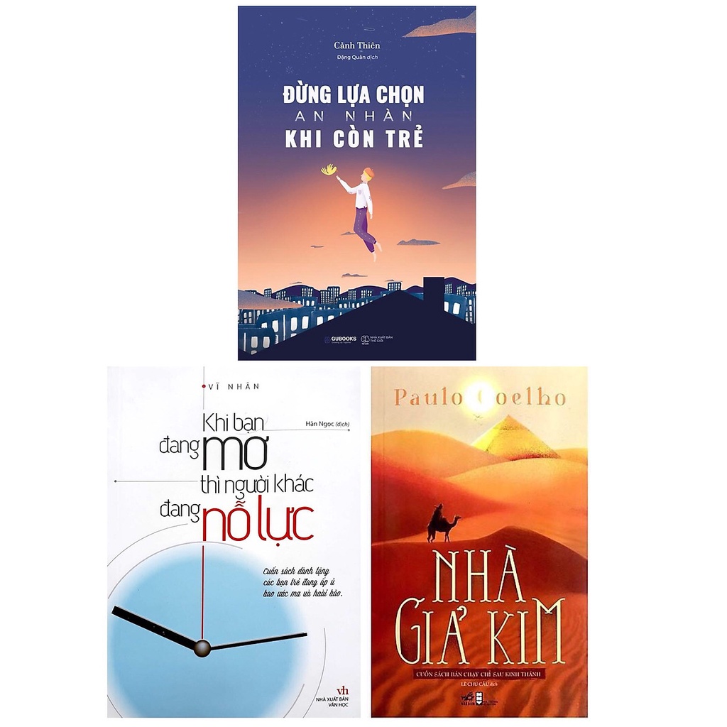 Sách - Combo 3 Cuốn Khi Bạn Đang Mơ Thì Người Khác Đang Nỗ Lực, Đừng Lựa Chọn An Nhàn và Nhà giả kim (bìa cũ)