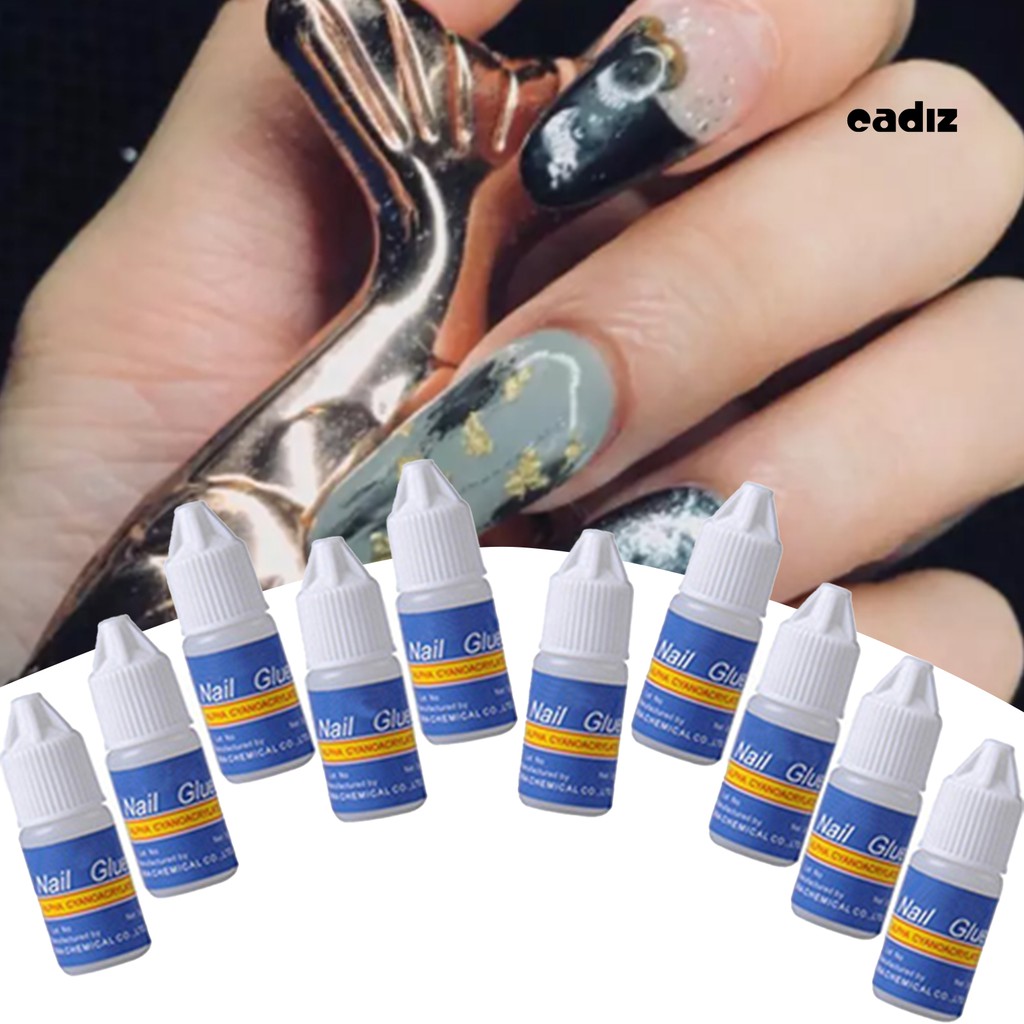 Bộ 10 lọ keo dán móng tay giả thiết kế tiện dụng chất lượng cao