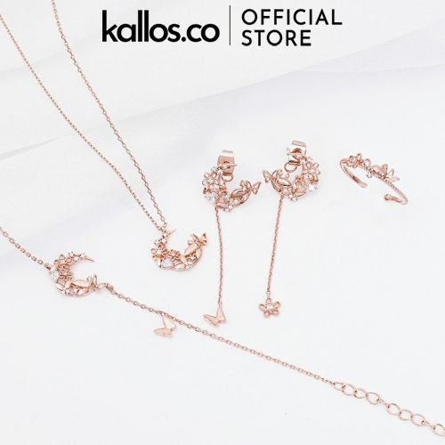 Bộ Trang Sức Hàn Quốc Wing Bling Blooming Cat: Nhẫn, Bông Tai, Vòng Tay, Dây Chuyền Hàn Quốc - Kallos Vietnam