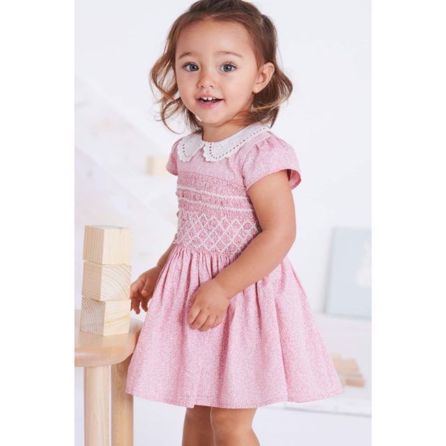 Đầm smock hồng Next newtag sz 4-5y