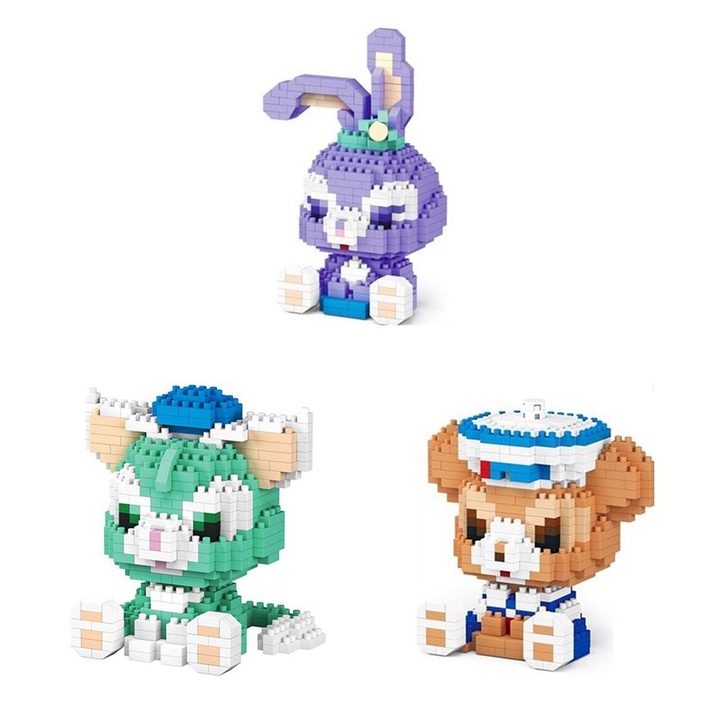 Đồ chơi lắp ráp 3D dạng khối hình gấu/ thỏ dễ thương