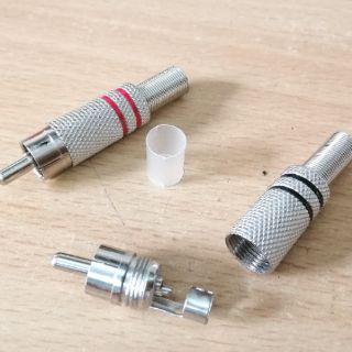 1 cặp Jack RCA hoa sen-AV đực 2 màu đỏ-đen