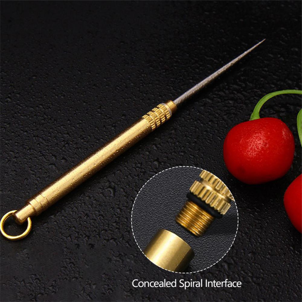 Titanium outdoor edc portable multi-purpose toothpick chai fruit fork dụng cụ cắm trại tăm