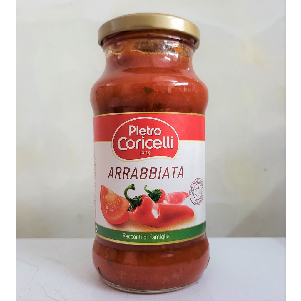 [Lọ 350g – ARRABBIATA ] XỐT CÀ CHUA CAY [Italia] PIETRO CORICELLI Arrabbiata Spaghetti Sauce (nhn)