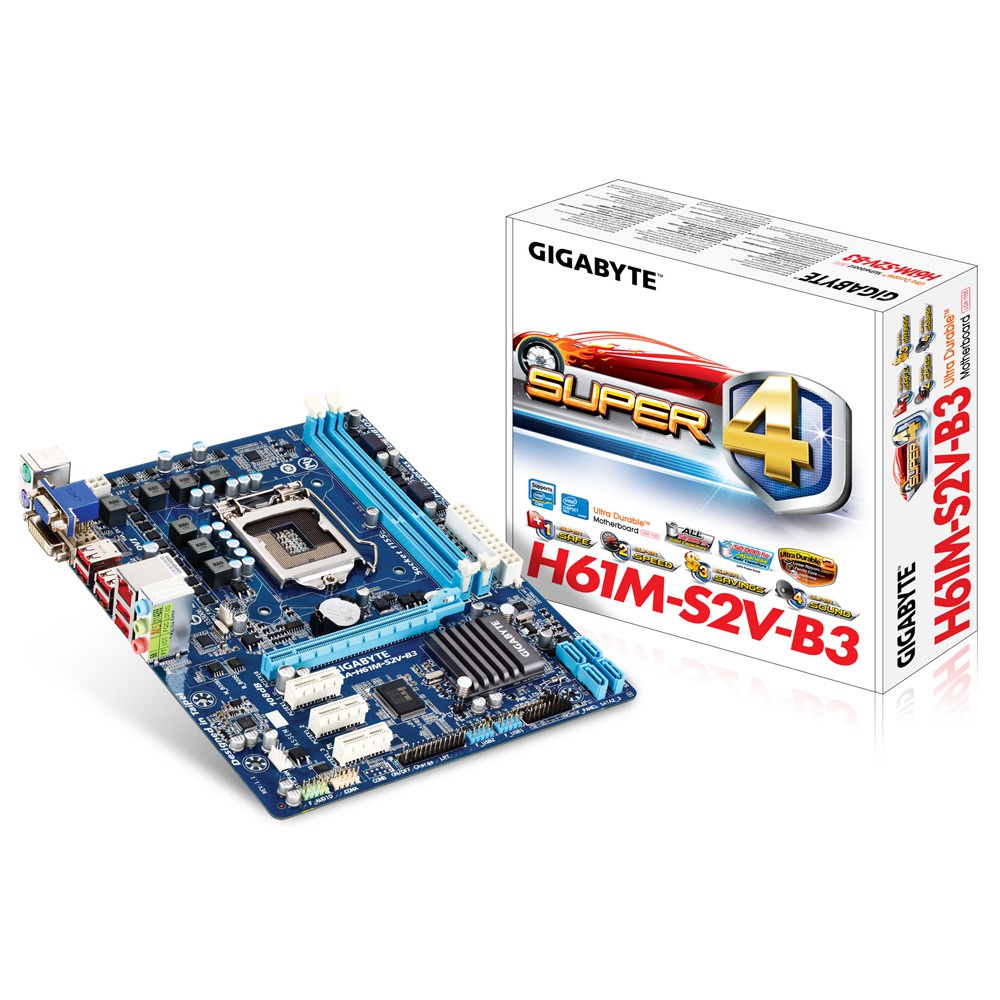 Chặn main Gigabyte GA-H61M-S2V-B3 GA H61M S2V B3 dùng nắp sau thùng máy