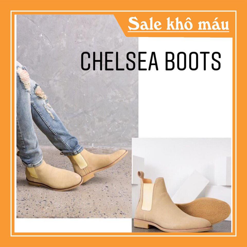 { Hàng mới + Siêu Đẹp + Siêu phẩm } Chealse boots nam da bò lộn hà nội