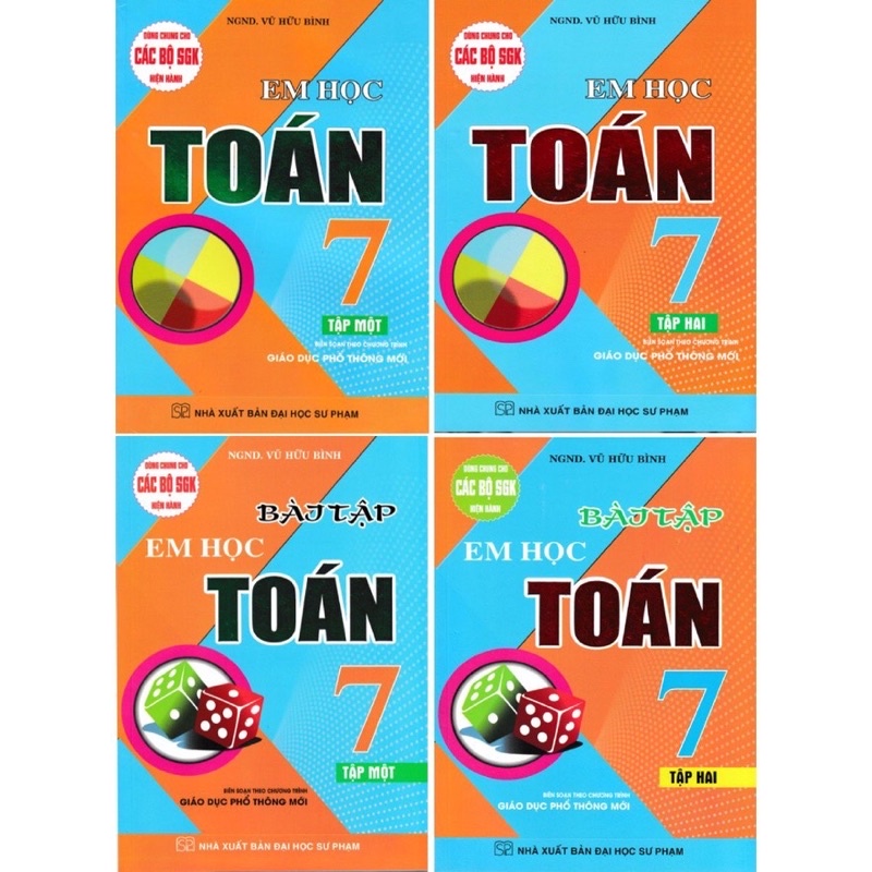 Sách - Combo Em Học Toán + Bài Tập Em Học Toán Lớp 7 (Dùng Chung Cho Các Bộ SGK Mới Hiện Hành) (Bộ 4 Cuốn)