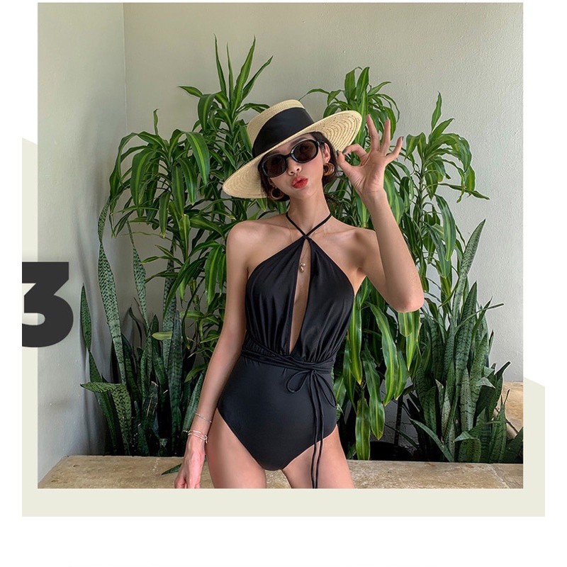 [SIÊU RẺ] M07 Bikini ullzang hotgirl sexy xẻ ngực 2 dây phối nhiều kiểu đen cá tính hè biển 2021 | BigBuy360 - bigbuy360.vn