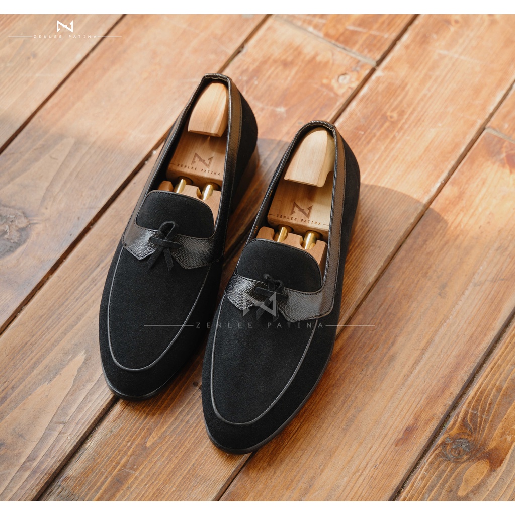 Giày lười da nam thủ công Zenlee Patina LLBN06 kiểu dáng Tassel Loafer chất da lộn bảo hành trọn đời