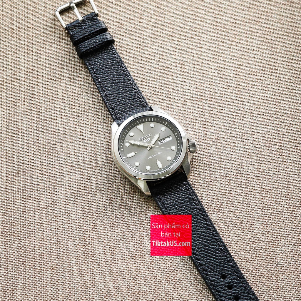 Dây đồng hồ da bò vân EPSOM chỉ viền nâu size 18mm - 20mm - 22mm nhiều màu