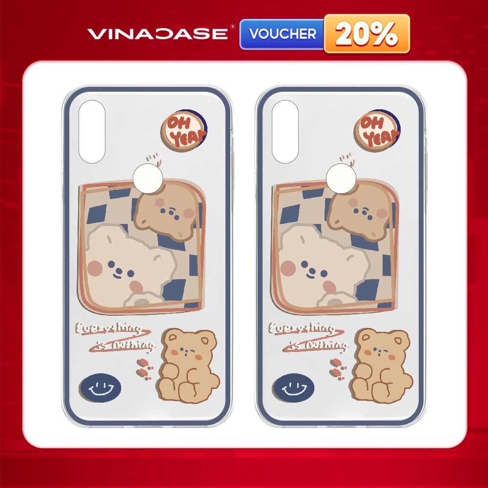 Ốp lưng Vina Case Vsmart Joy 3/Joy 4/Bee 3/...dẻo trong in hình Gấu Everything