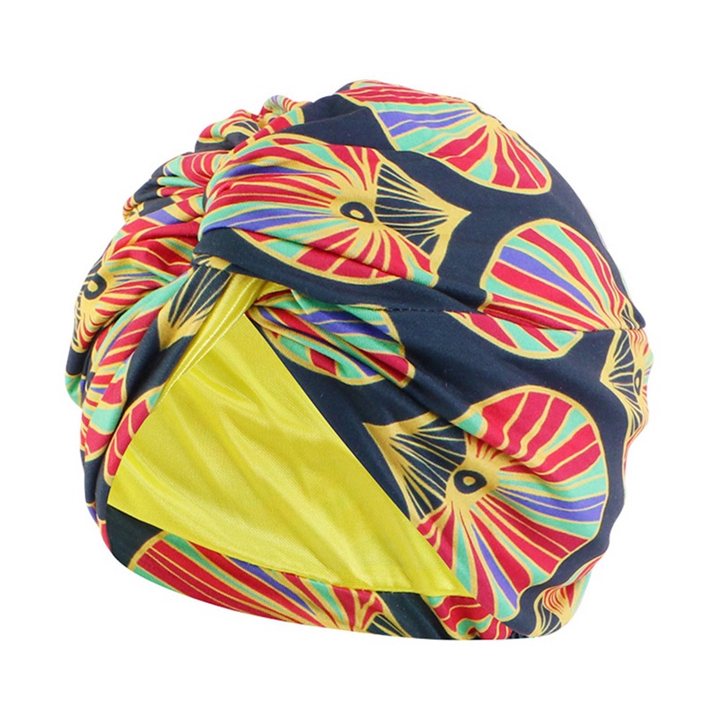 Mũ Turban In Hoa Chéo Thắt Nút Xoắn Chéo Phong Cách Hồi Giáo Cho Nữ