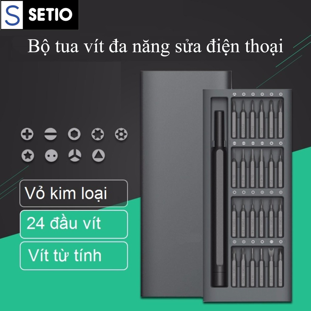 Bộ tua vít đa năng sửa điện thoại 25 món vít từ tính Tua vít mở điện thoại Có nam châm