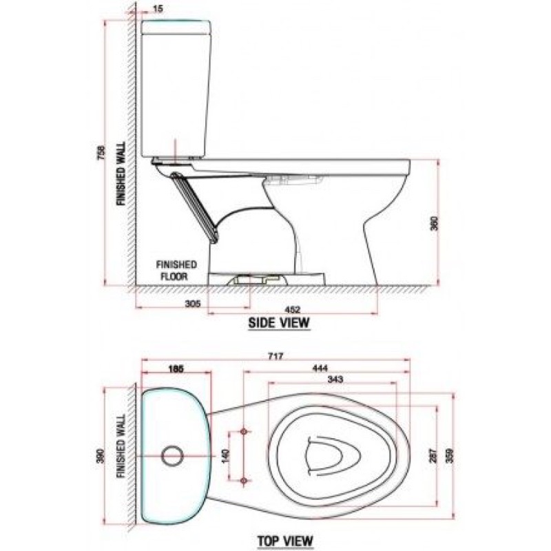 Bồn cầu 2 khối cần gạt American VF-2398 Winplus chính hãng