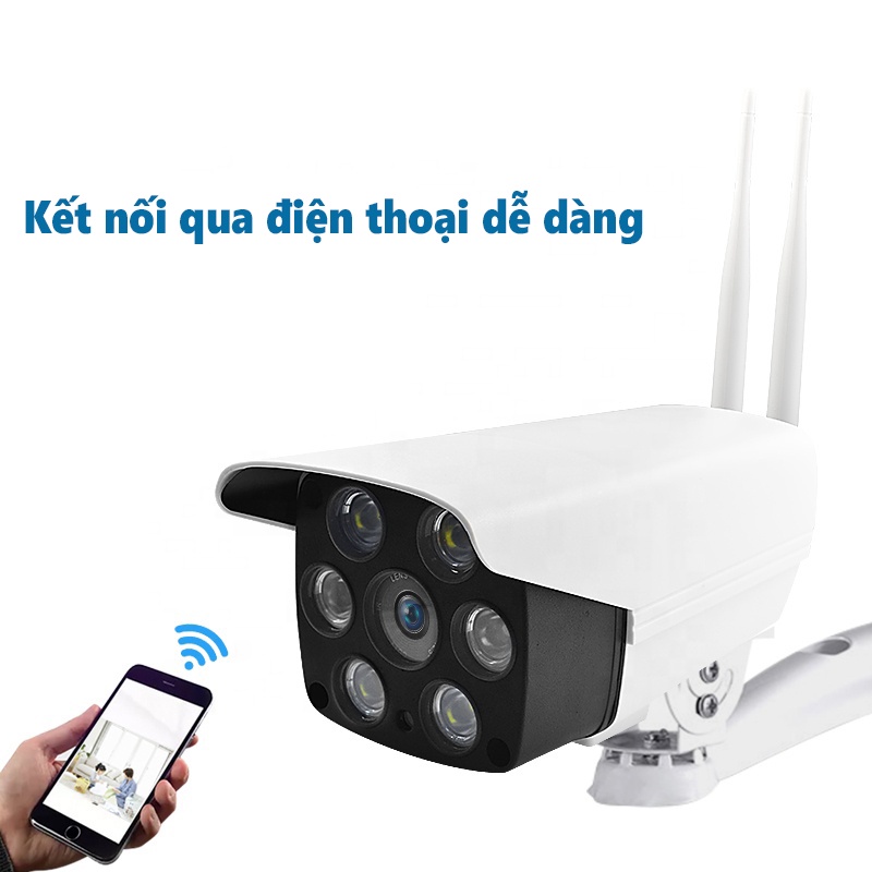 Camera C6 Cao Cấp, Chuẩn IP65 Chống Nước,  Đèn LED Hình Ảnh Có Màu Ban Đêm,Đèn Hồng Ngoại,Đàm Thoại,Bảo Hành Lỗi 1 Đổi 1